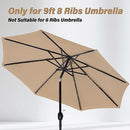 9' Patio Umbrella Replacement Canopy Outdoor Table Market Yard Umbrella Replacement Top Cover, Tan