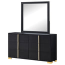 Jeremiah - 6 Drawer Dresser With Mirror - Black by HouseOfZazla