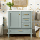 Bathroom Vanity, Modern Bathroom Cabinet With Sink Combo Set, Bathroom Storage Cabinet With A Soft Closing Door And 3 Drawers, Solid Wood Frame by HouseOfZazla