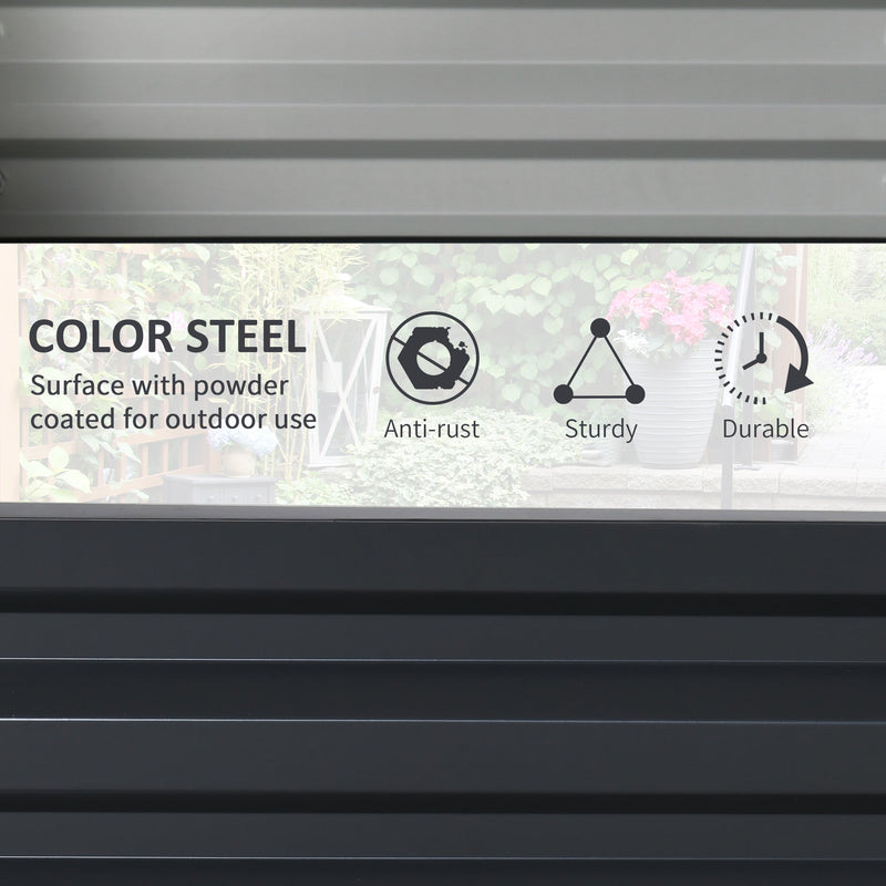 2 Piece Galvanized Raised Garden Bed, 2' x 2' x 1' Metal Planter Box, for Growing Vegetables, Flowers, Herbs, Succulents, Gray