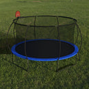 Pumpkin 14 Ft Outdoor Trampoline With Basketball Hoop Enclosure Net Ladder And Metal - Black / Blue by HouseOfZazla