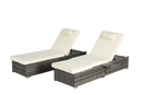 Outdoor Chaise Lounge Chair Set of 2 with Storage and Cushions by HouseOfZazla