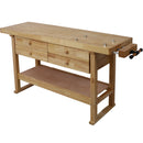 Workbench With 4 Drawers Wooden Workbench For Garage Workshop And Home - Natural by HouseOfZazla