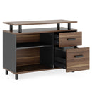 L-Shaped Executive Desk With File Cabinet, Office Workstation With Drawers, Shelves & Storage by HouseOfZazla