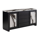 Stacey - Buffet With Storage Drawers And Marble Detailing - Black / Marble by Unique Piece Furniture