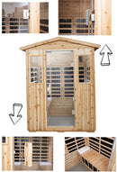 4 Person Old Fir Far Infrared Outdoor Sauna Room - Natural by HouseOfZazla