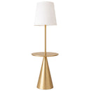 Celestial - Modern Floor Lamp With Accent Table With Large Shade - Gold / White by HouseOfZazla