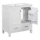Bathroom Vanity With Single Sink, Combo Cabinet Undermount Sink, Bathroom Storage Cabinet With Two Doors And A Drawer, Soft Closing, Multifunctional Storage, Solid Wood Frame by HouseOfZazla