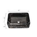 19"x15" Black and Gray Marble Pattern Ceramic Rectangular Vessel Bathroom Sink