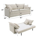 Elisea - Sleeper Sectional Sofa With 2 Toss Pillows - Beige by Unique Piece Furniture