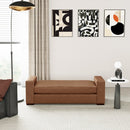Stylish and Durable Brown Faux Leather Bench