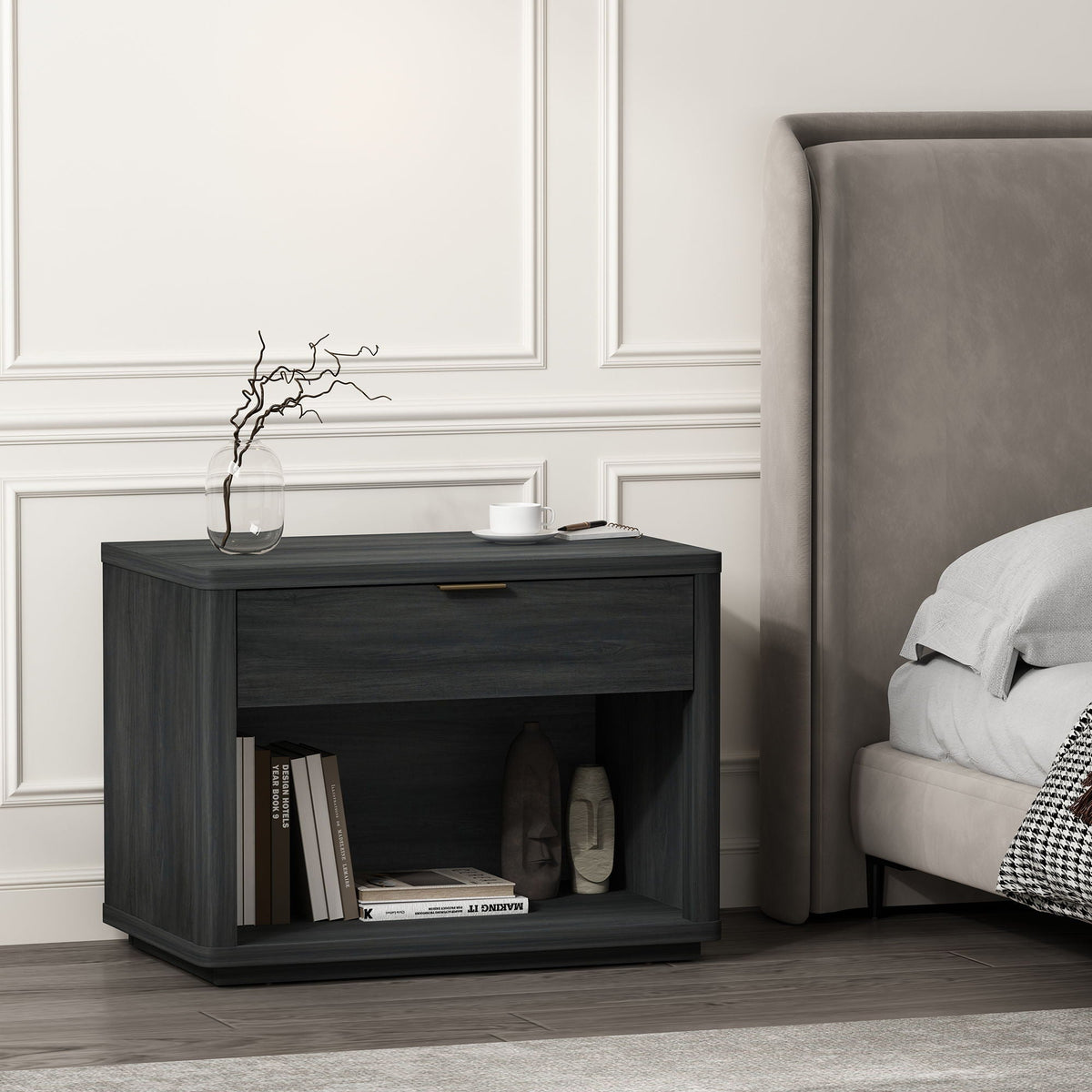 Evelyn - Nightstand With 1 Drawer And Open Shelf, photo 17 of 24