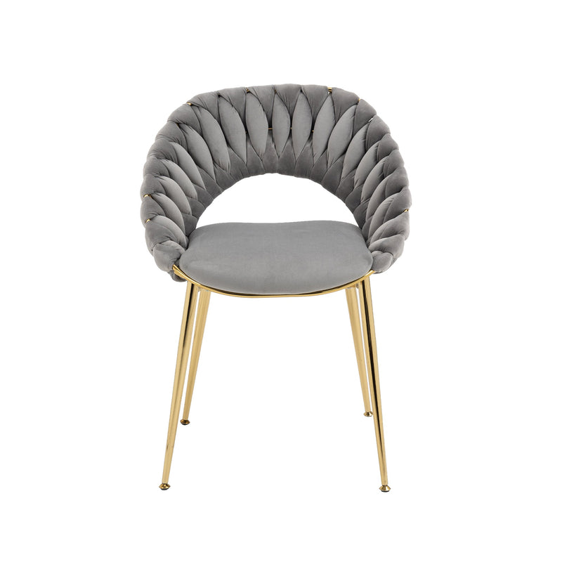 Accent Chairs Set of 2, Velvet Side Chairs with Gold Legs, Mid-Century Upholstered Dining Chairs for Living Room, Kitchen, Bedroom, Beauty Room