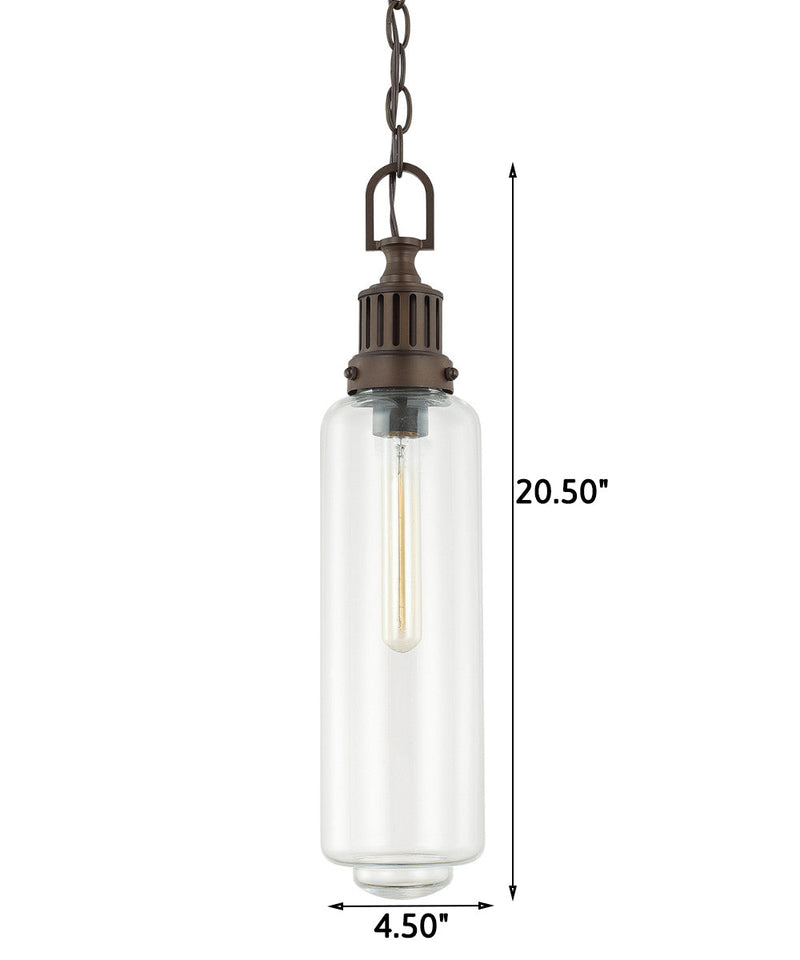 4.5"W 1-Light Pendant Burnished Bronze