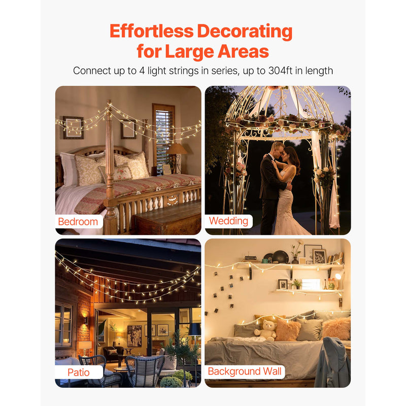 LED Christmas String Lights, 200 LED, 76 Ft Connectable Warm, photo 6 of 10