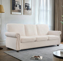 Soft Sofa, Upholstered 3 Seater Couch With High Density Foam, Loose Back Cushions And Turned Legs by Unique Piece Furniture