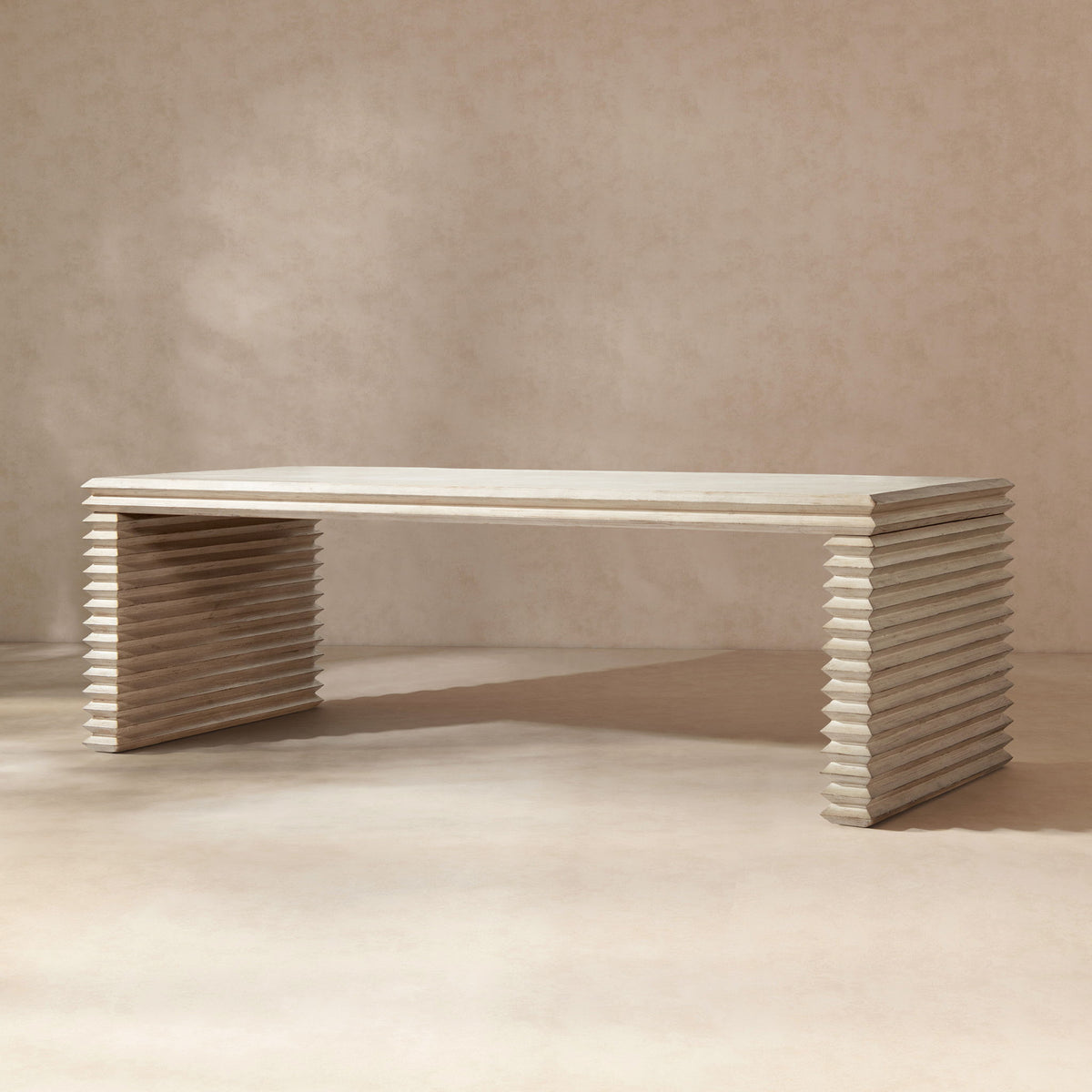 Veda - Geometric Waterfall Dining Table - White, photo 10 of 13