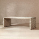 Veda - Geometric Waterfall Dining Table - White by HouseOfZazla