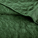 3 Piece Velvet Quilt Set Green Full/Queen