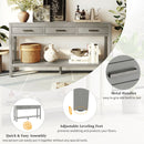 U_STYLE 59.1'' Farmhouse Entryway Table with 3 Drawers