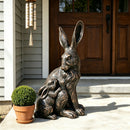 21'' Tall Mother Hare & Baby Cuddling Garden Statue