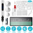 Electric Engraving Pen with 33Pcs Burr Bits 5Pcs Stencils 3 Gears Speed Rechargeable Cordless Professional Engraver Etching Machine For Jewelry Glass