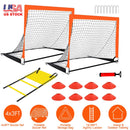 Kids Soccer Goal Training Equipment Set For Backyard Foldable 4x3FT Soccer Net Agility Ladder Inflatable Soccer Field Cones Portable Soccer Practice N