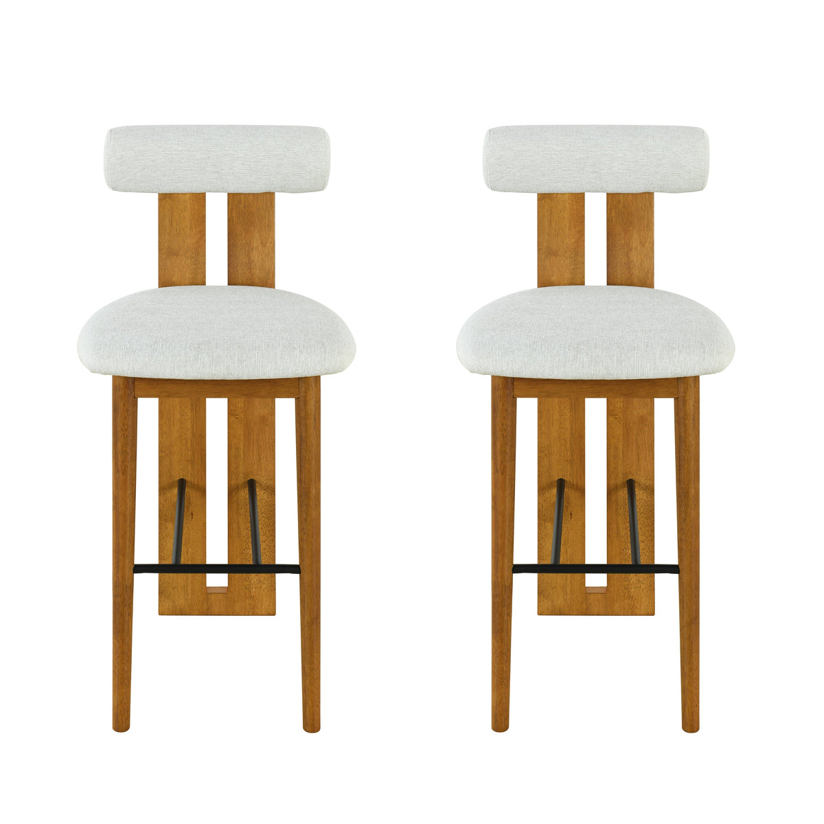 Renee Indoor Wooden Upholstered Barstool, photo 3 of 10