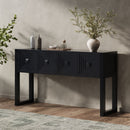 Geometric Carved Console Table With 3 Soft Close Drawers by HouseOfZazla