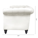 84.65" Rolled Arm Chesterfield 3 Seater Sofa