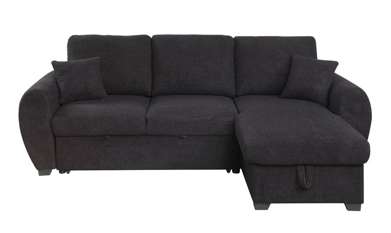 Veronica - Reversible Sleeper Sectional Sofa With Storage Chaise - Black, photo 4 of 7