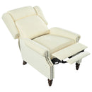 Push Back Recliner Chair Upholstered With Classic Wing Back And Solid Gourd-Shaped Legs by HouseOfZazla