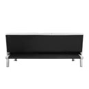 Futon Sofa Bed With Armrest Two Holders Wood Frame, Stainless Leg by HouseOfZazla
