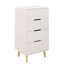4 Drawer Dresser, Drawer Chest, Tall Storage Dresser Cabinet Organizer Unit with Metal Legs for Bedroom, Living Room, Closet (White/4 Drawer)