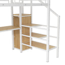Loft Bed With Desk, Storage Staircase, Small Wardrobe And LED Light by HouseOfZazla