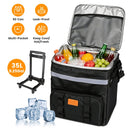 Rolling Cooler Bag with Wheels - 35L Insulated Collapsible