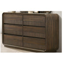 Flair Rounded Edges 1 Piece Dresser, 6 Drawer Storage Bedroom Furniture - Brown by HouseOfZazla