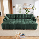 Sofa Set With Ottoman And Pillows, Textured, High Resilience Cushions by HouseOfZazla