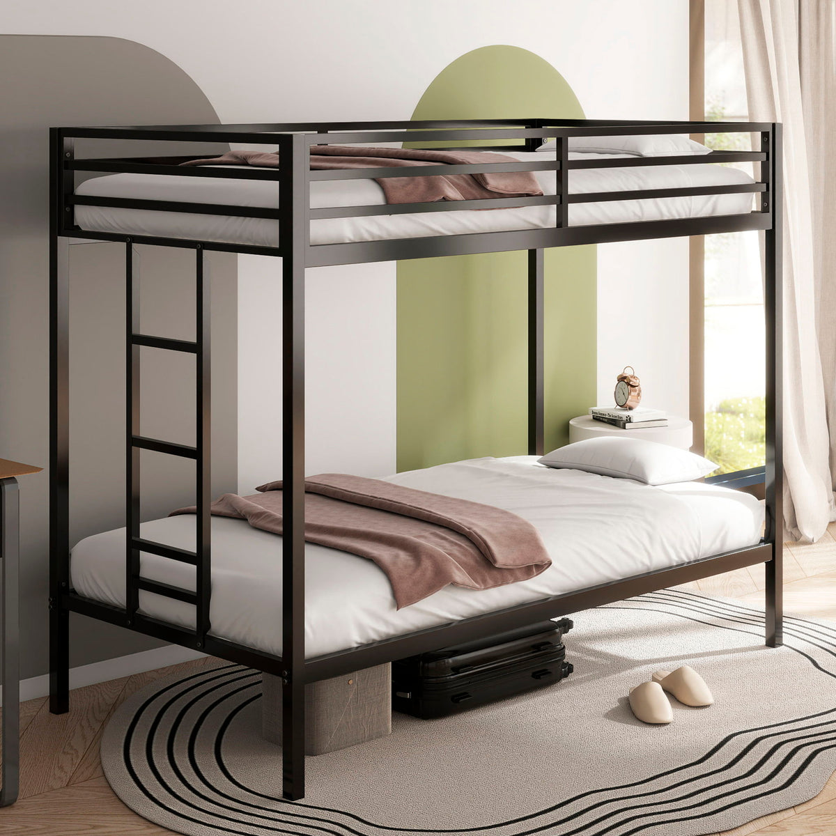 Adam - Twin Over Twin Bunk Bed - Black, photo 5 of 11