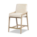 Arizona - Solid Ash Upholstered Counter Stool With Rope Detail - Creme De La Creme White by HouseOfZazla