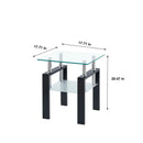 Luxury Modern Tempered Glass Coffee Table with 2 Layers