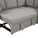 87.4" L-shape Sofa Bed Pull-out Sleeper Sofa with Wheels, USB Ports, Power Sockets for Living Room, Grey