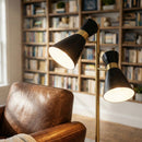 Axis - Floor Lamp With 4 Way Switch Double Spots With Base - Black / Gold by HouseOfZazla
