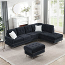 L-Shaped Sectional Sofa With Chaise And Storage Ottoman, Includes 2 Pillows by HouseOfZazla
