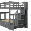 Stairway Bunk Bed With Storage And Guard Rail For Bedroom by HouseOfZazla