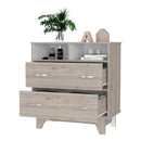 Aaron 2-Drawer 2-Shelf Dresser Light Gray