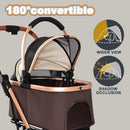 Pet Stroller for Dogs and Cats, 2-in-1 Detachable Foldable With Sun Canopy by HouseOfZazla