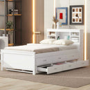 Platform Bed With Storage Headboard, USB, Trundle And 3 Drawers by Unique Piece Furniture