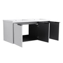 Contemporary Wall Mounted Bathroom Vanity With Resin Double Sink by HouseOfZazla