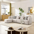 L-Shaped Modular Sectional Sofa With Ottoman, Living Room Furniture Set - Beige